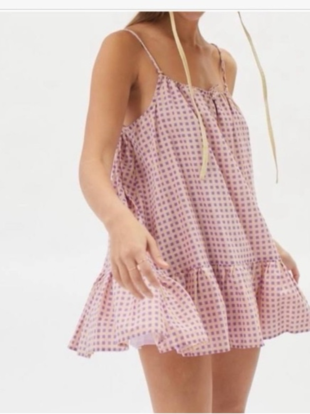 Urban Outfitters Ruffle Gingham Swing Dress - Medium